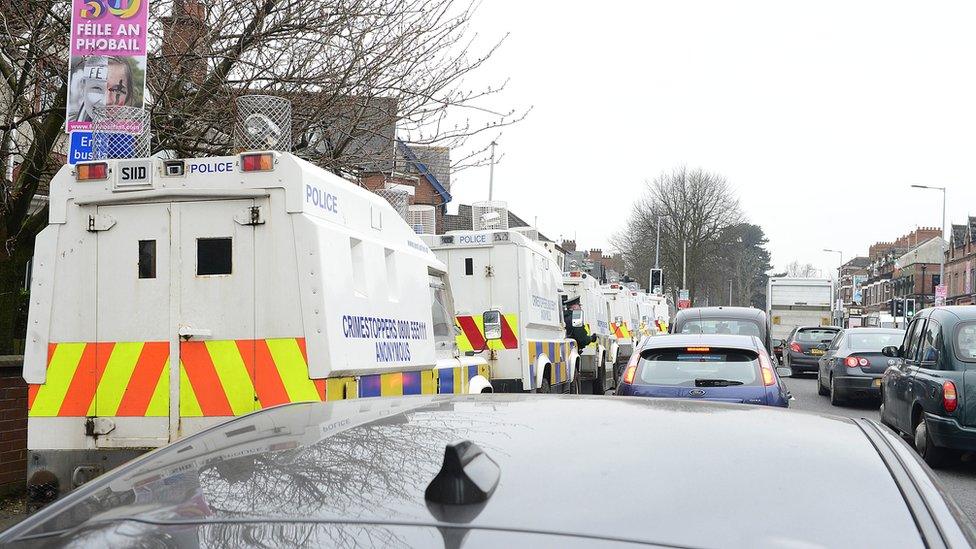 PSNI Landrover's on the Falls Road in Belfast