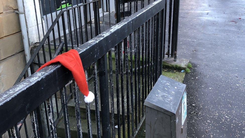 Santa costumes discarded