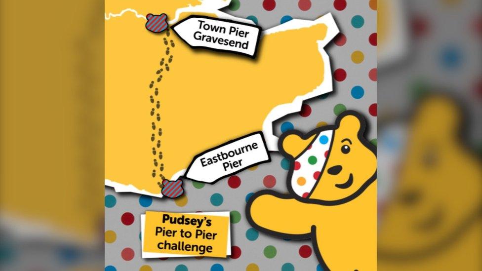 Pudsey Bear and graphic map