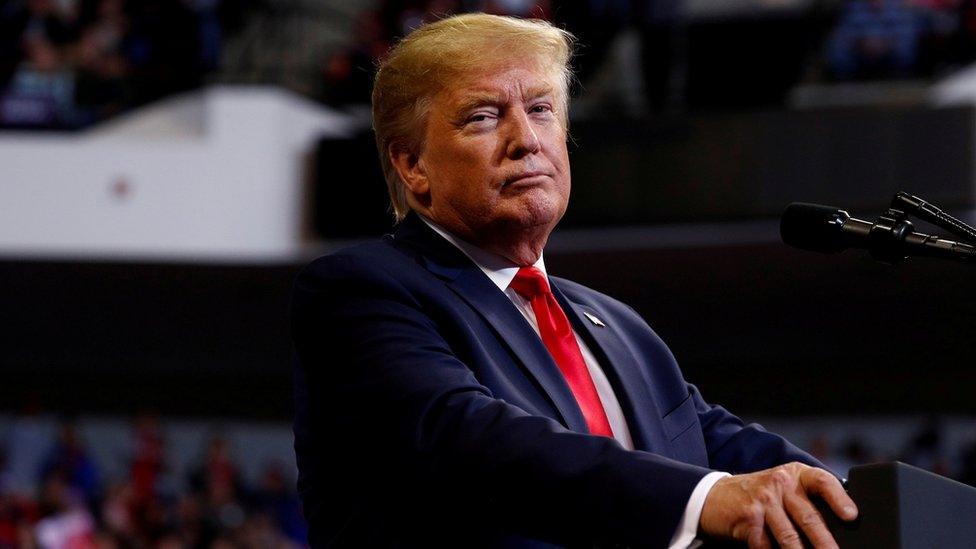 President Donald Trump delivers remarks at a campaign rally