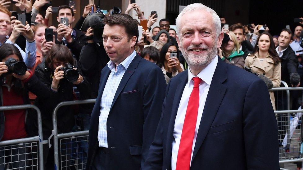 Ian McNichol, Labour's general secretary, and Jeremy Corbyn, Labour leader