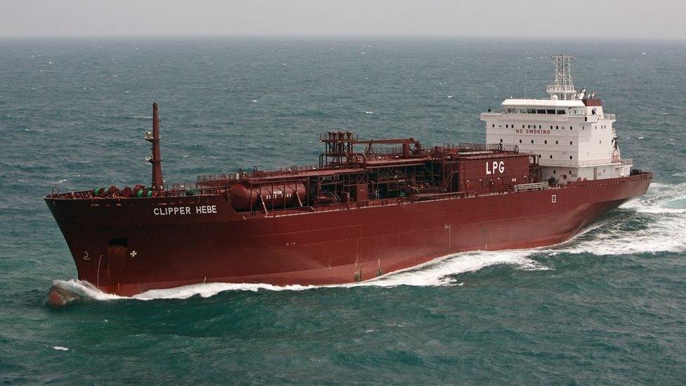 Clipper Hebe ship with name visible