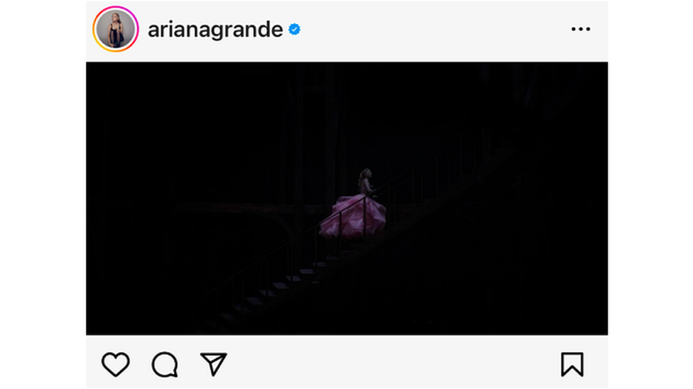 ariana grande instagram post as glinda