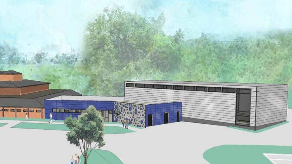 Plans showing the extension to Eversley Leisure Centre