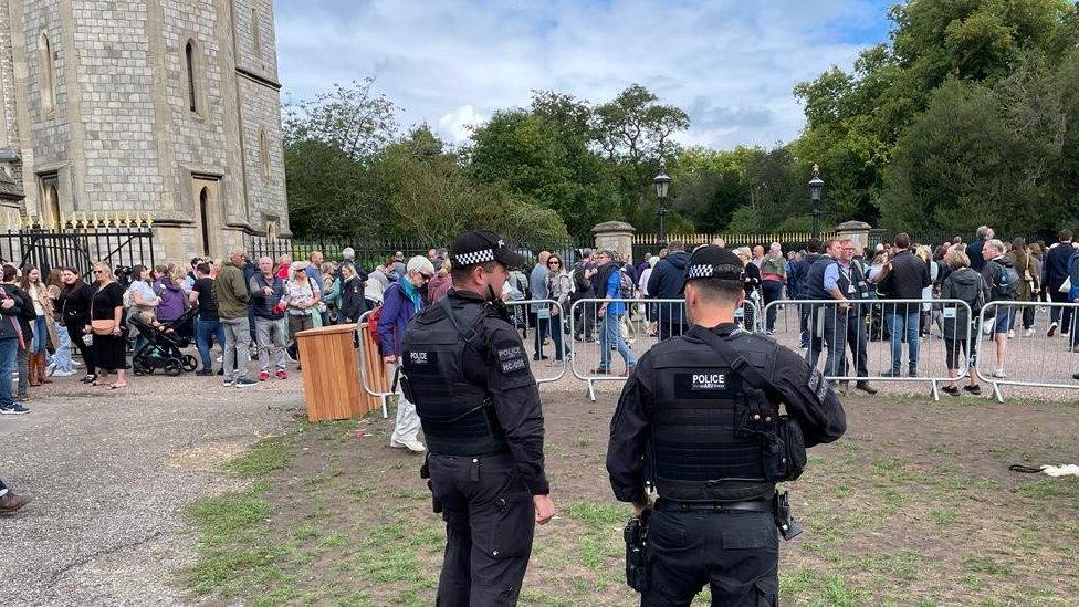 Police outside Windsor Castle gates