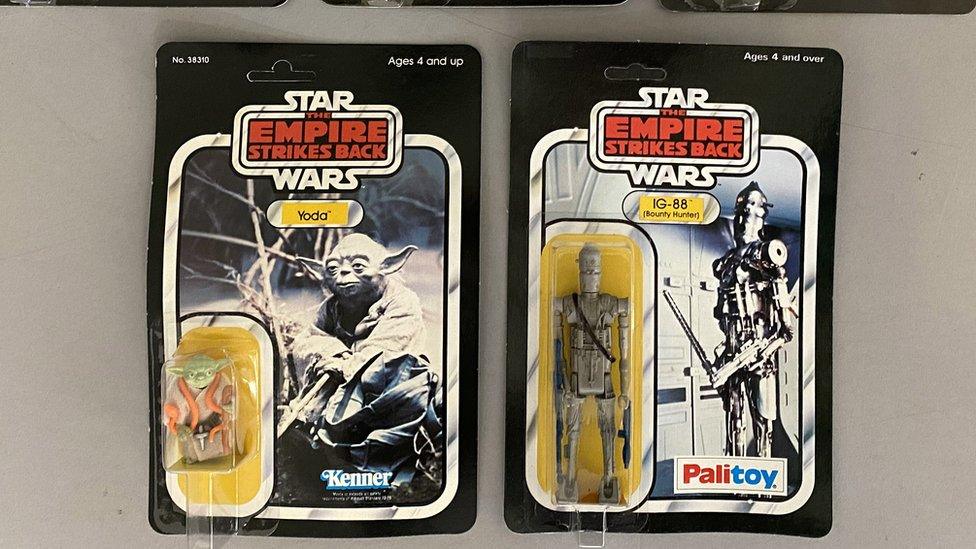 Bintage Star Wars figures on ESB Empire Strikes Back cards - all still sealed