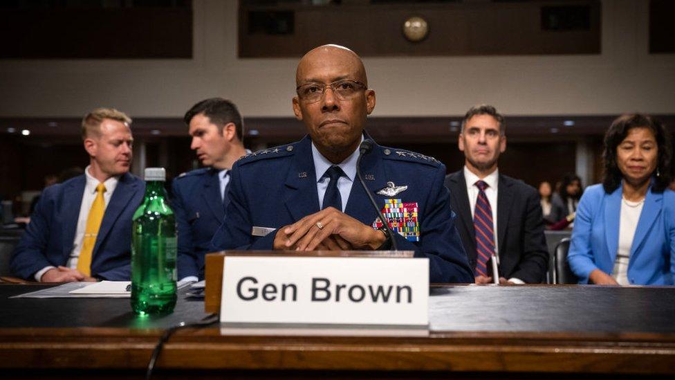 General Charles Brown at a Senate hearing in July