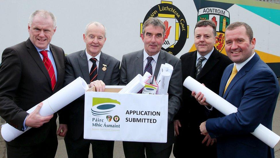 GAA representatives posed with copies of their new planning application