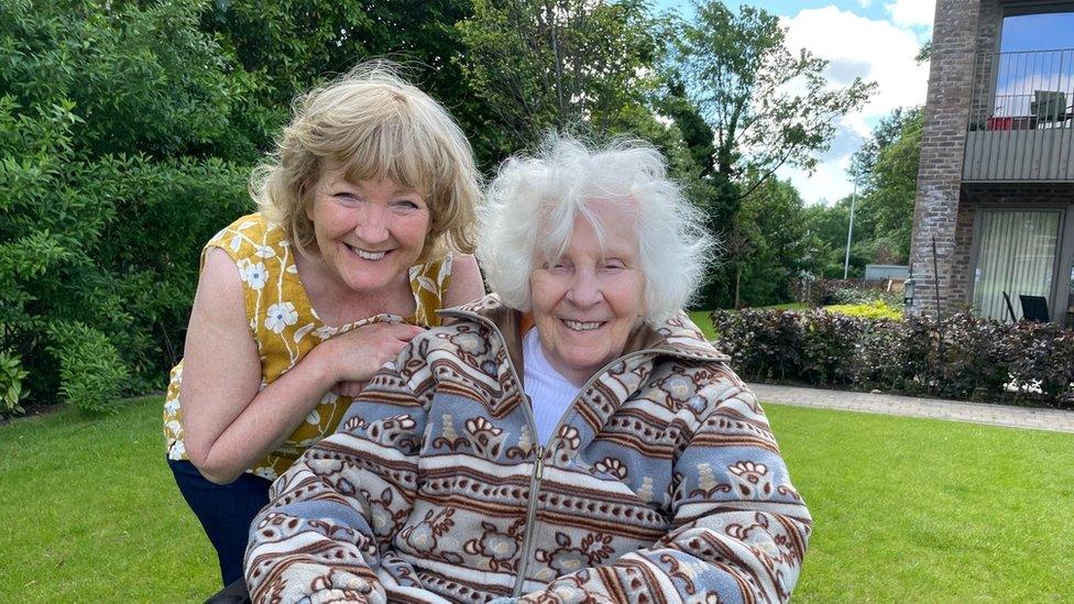 Cathie Russell and her mother