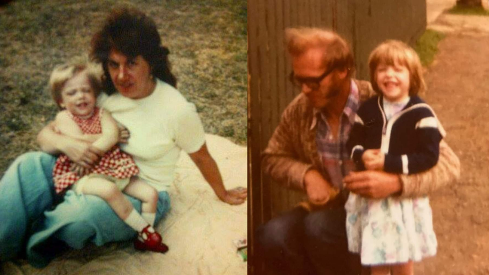 Lorretta Fontaine with her mother (left) and father (right)