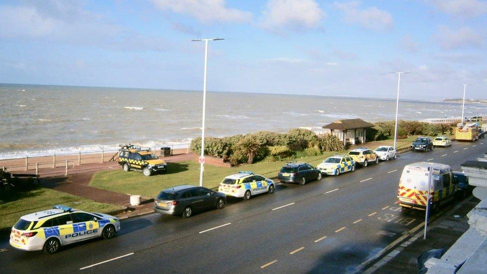 Police at the coast