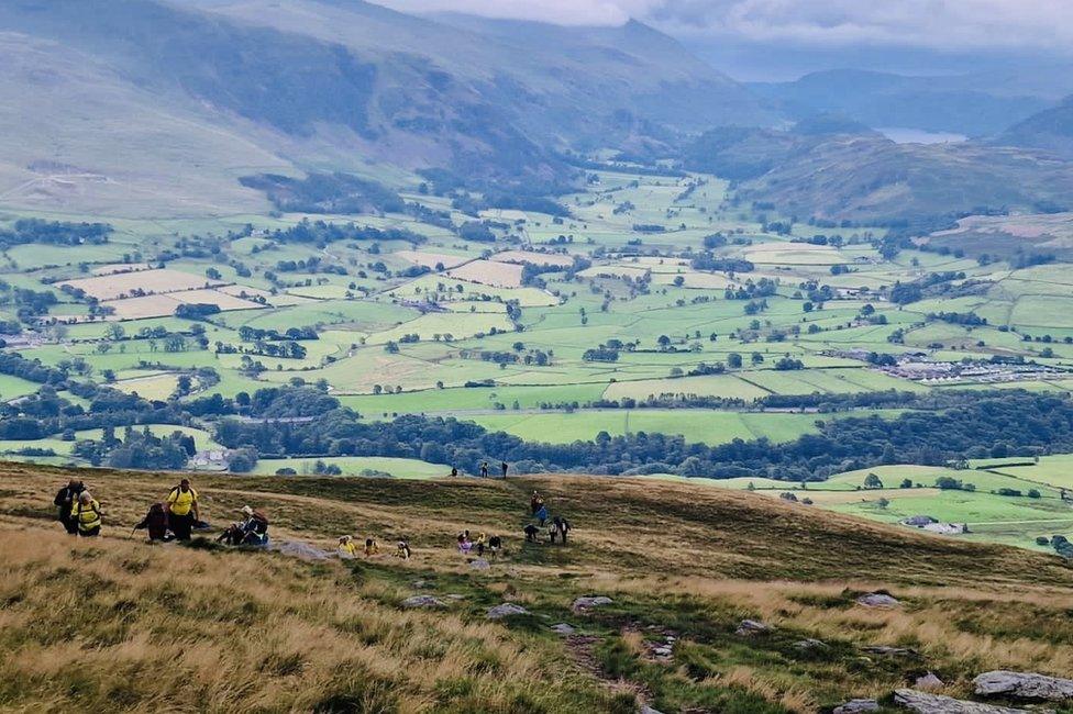 Walkers make their way up Blencathra