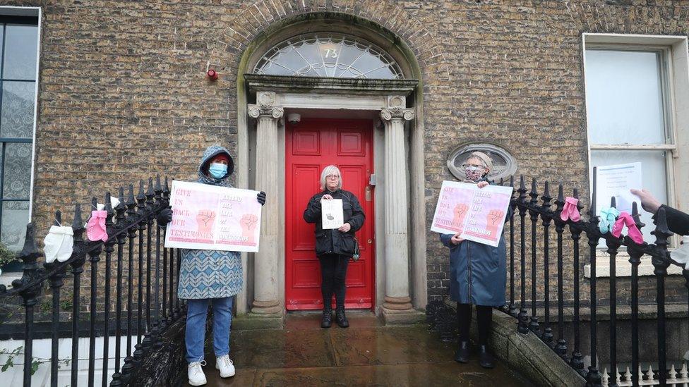 Protesters demonstrated outside the commission's Dublin headquarters earlier this month