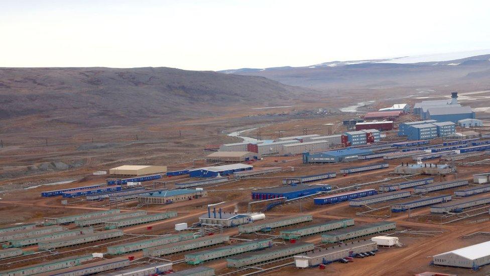 Aerial view of Thule Air Base in Greenland