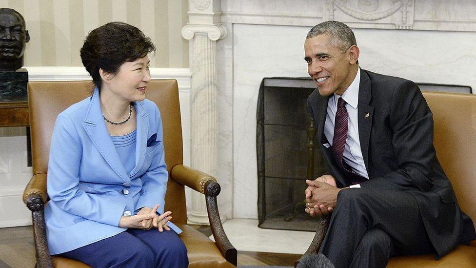 President Barack Obama meets with President Park