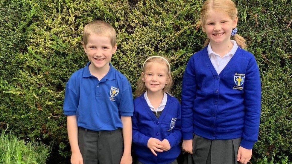 Simeon, 6, Amelia, 4 and Phoebe, 8