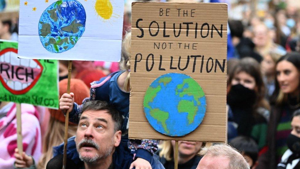 Climate change protest in Glasgow