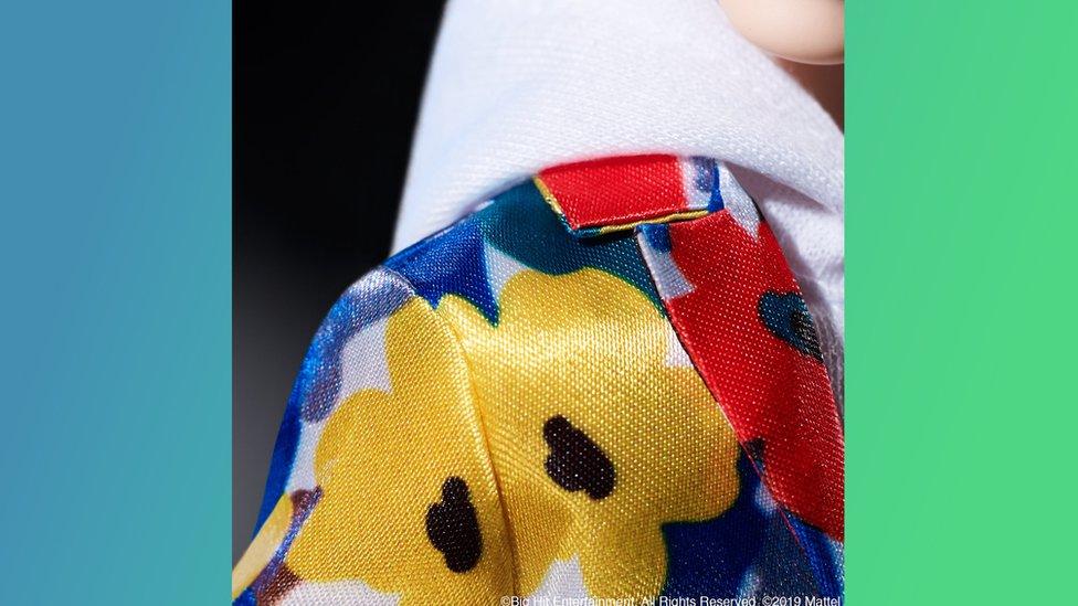 Close-up image of BTS doll.