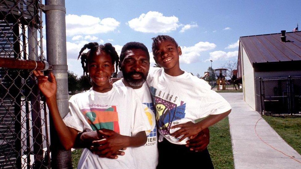 Richard Williams with daughters Venus and Serena