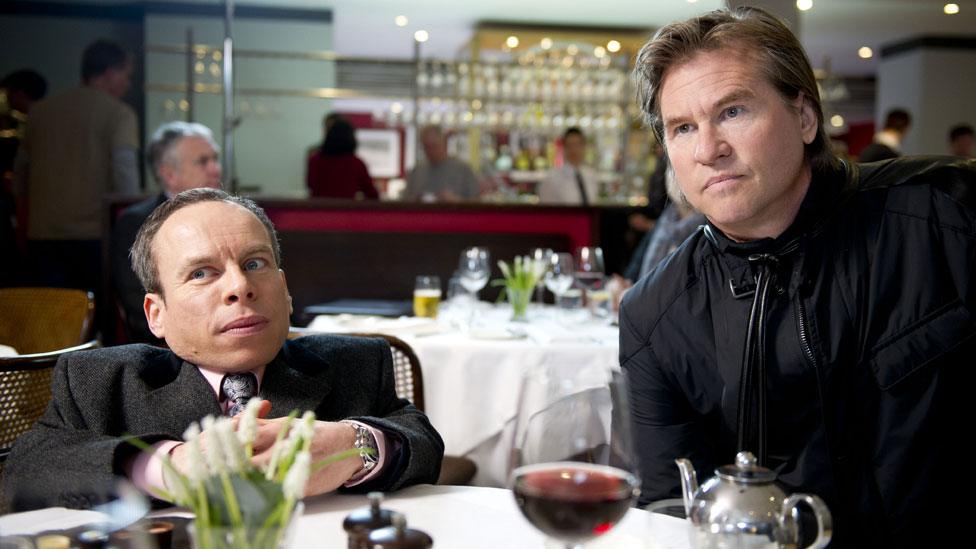 Val Kilmer with Warwick Davis in Life's Too Short