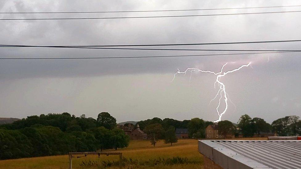 Lightning in Brinscall, Lancashire