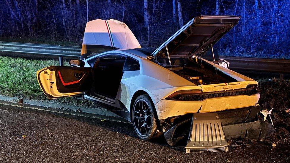 Crashed Lamborghini