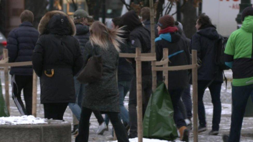 Commuters in Oslo, Norway