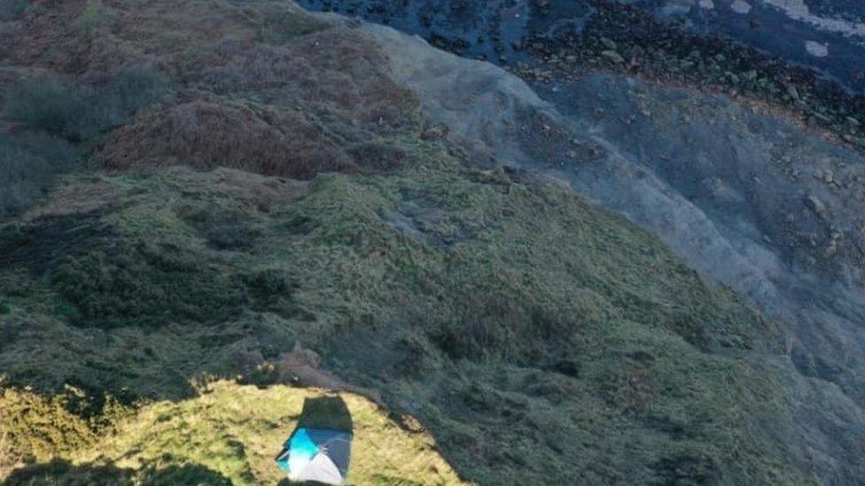 The tent along the Cleveland Way in North Yorkshire