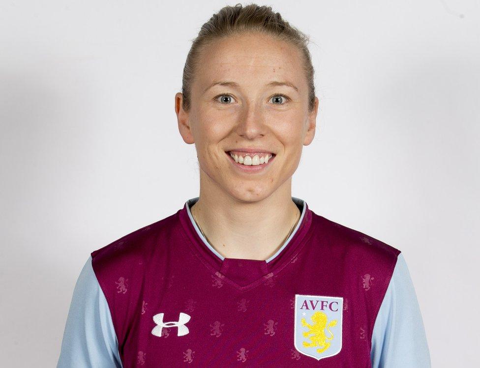 Katy Moran of Aston Villa Ladies in the club strip