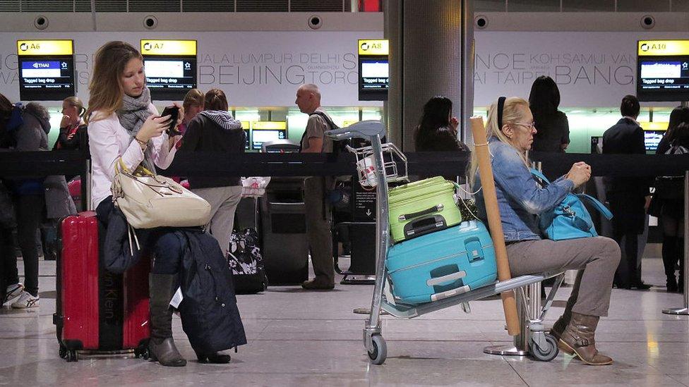 Passengers at Heathrow airport