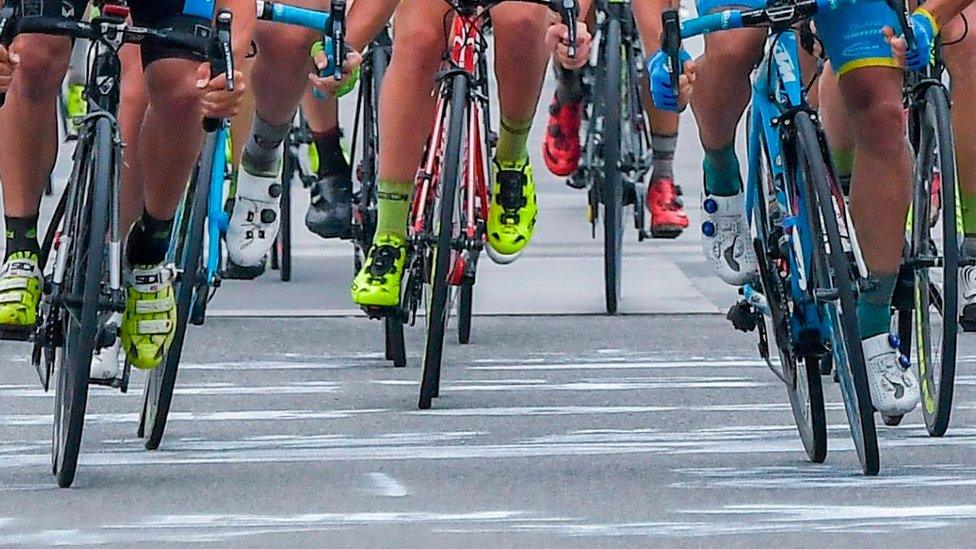 Cyclists on a road