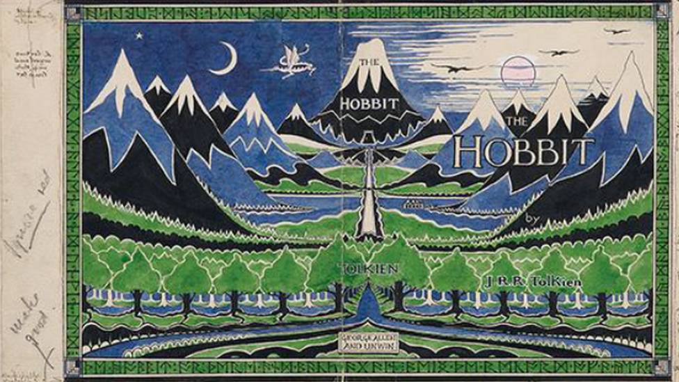 The final design of The Hobbit dust jacket