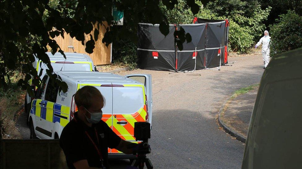 Car behind police screens in Hemel Hempstead