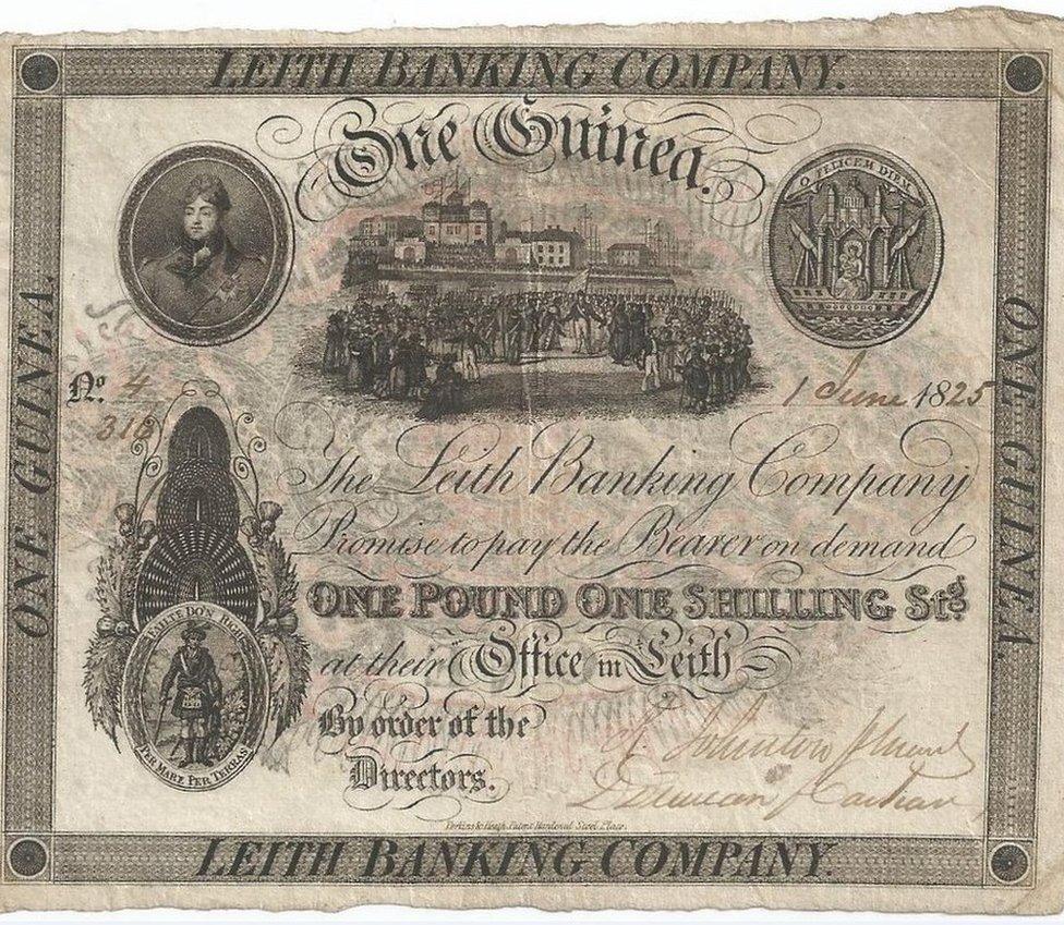 Leith Bank note marking the visit of George IV to Edinburgh in 1822,