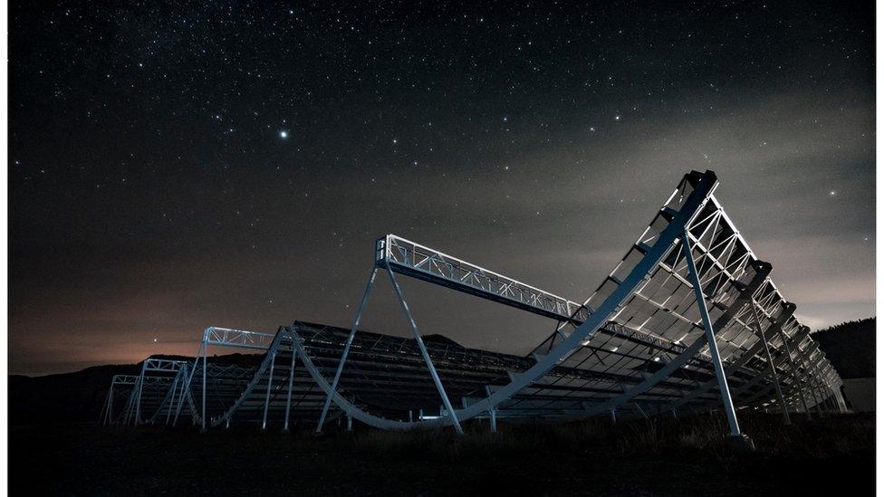 The Chime telescope observes the sky in Canada's British Columbia province