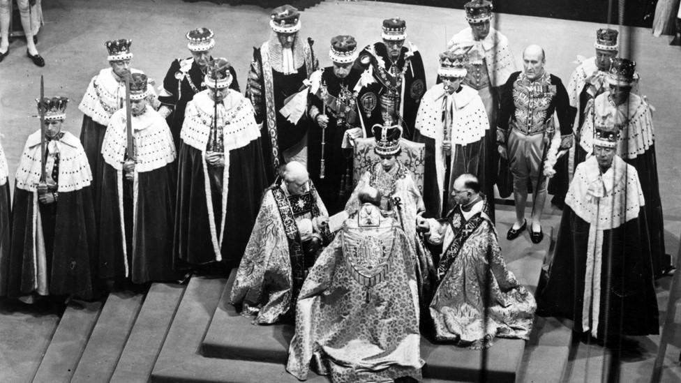 Queen Elizabeth II at her coronation in 1953