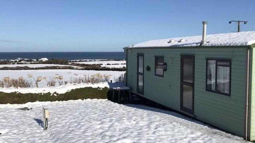 Caravan site in Tudweiliog village