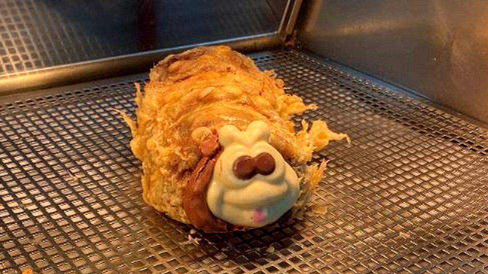 Colin the deep fried caterpillar cake