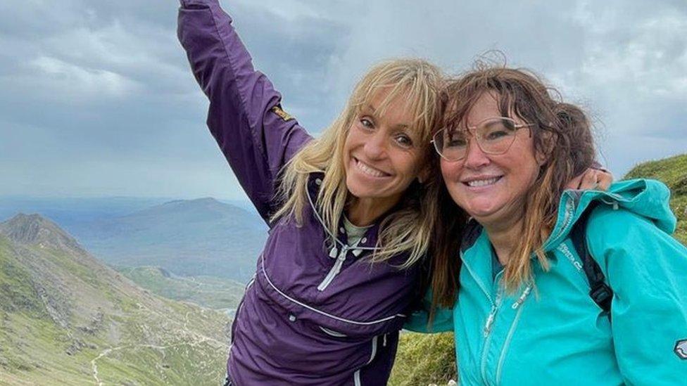 Amanda Lovett with fellow pilgrim Michaela Strachan