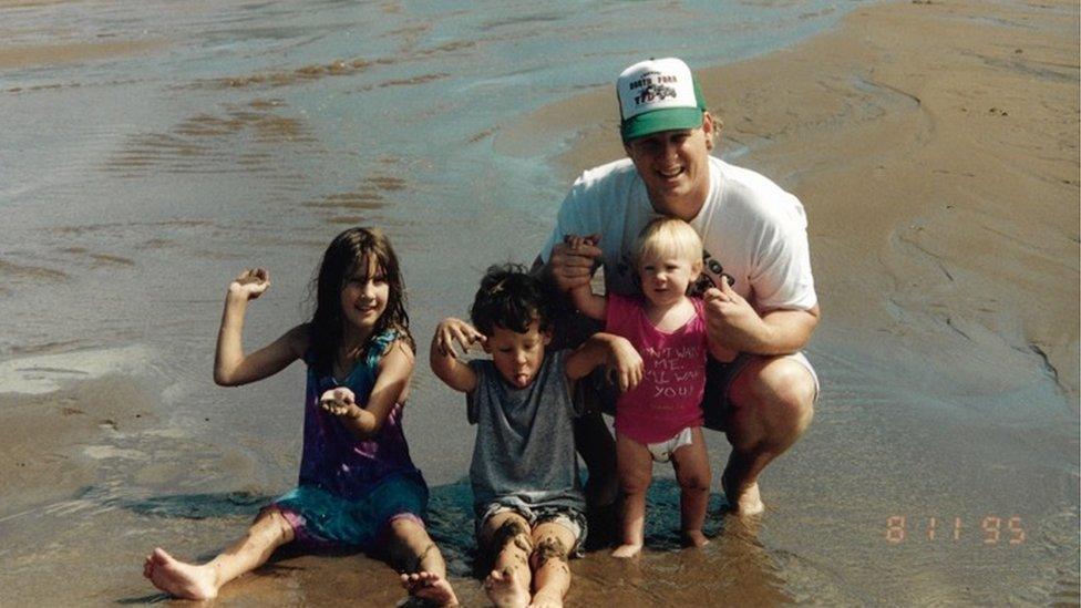 Kendall Fortner with his children Brittany, Terra and Christian