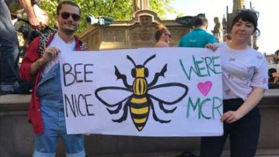 Africa Hart with a bee banner