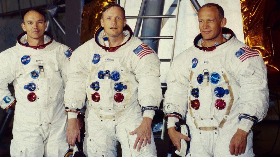 Michael Collins, Neil Armstrong and Buzz Aldrin