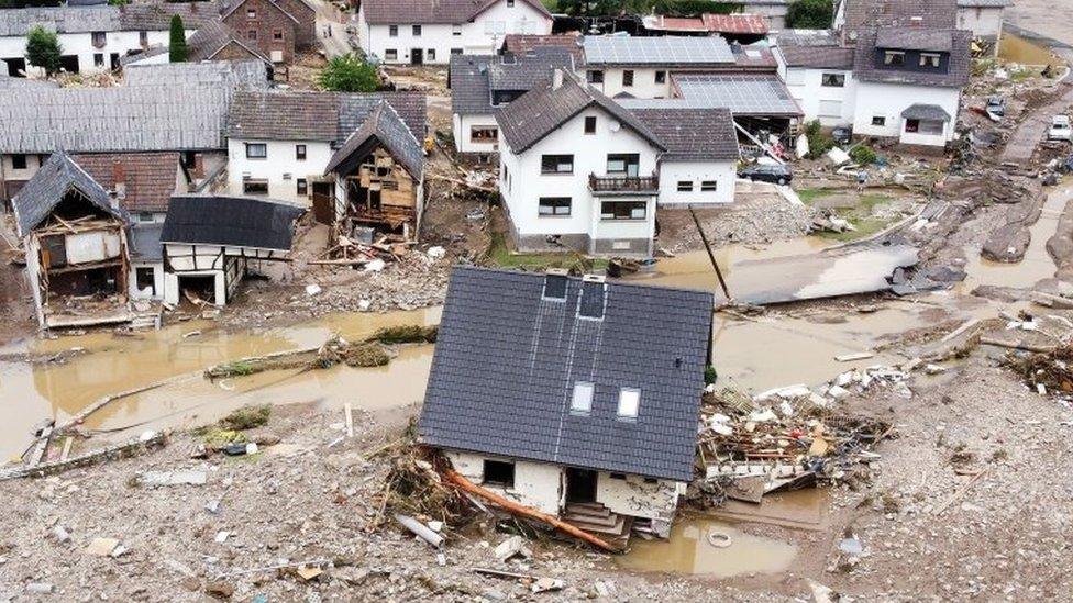 A general view of flood-affected area following heavy rainfalls in Schuld