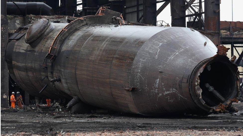 Demolition work at Redcar Blast Furnace