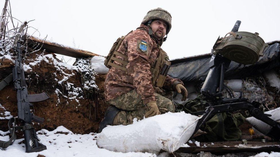 A Ukrainian soldier