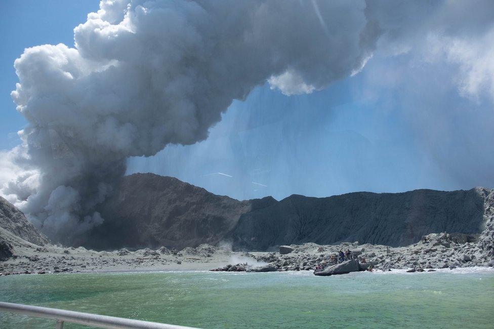 New Zealand's White Island spewing steam and ash