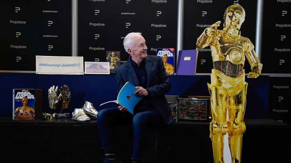 Anthony Daniels with some of the items