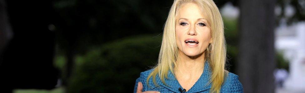 Trump advisor Conway gives interview in Washington on 10 May