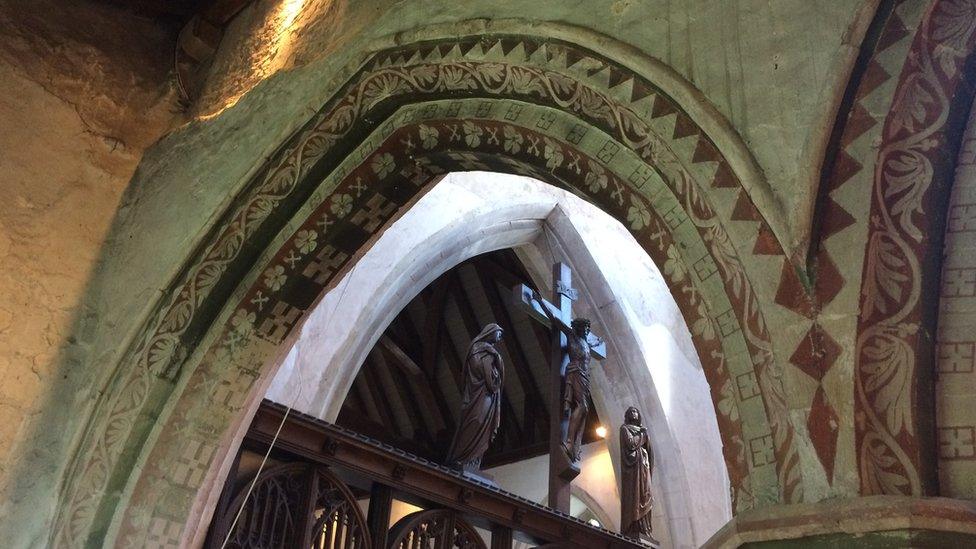 Painted arch, St Leonard's Church