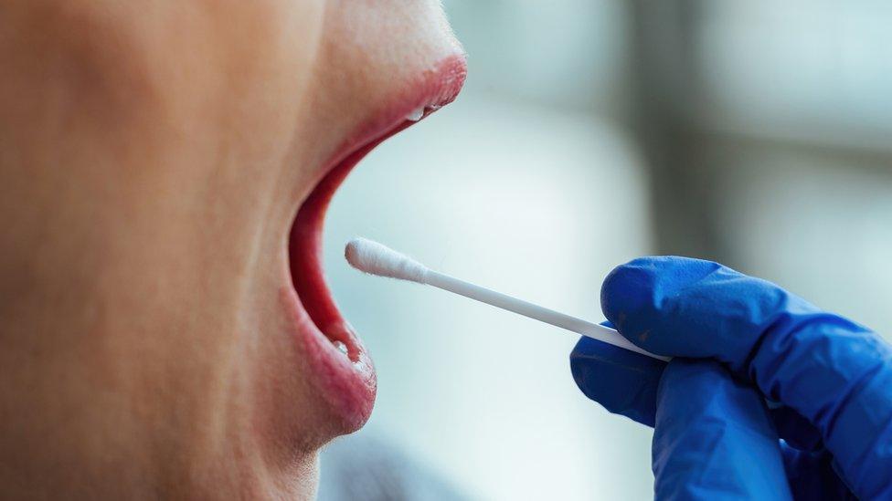 woman having a swab test